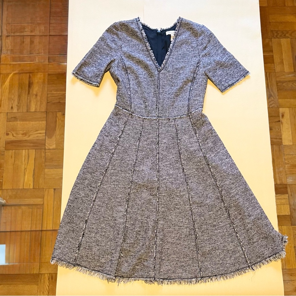 Rebecca Taylor Fit & Flare Tweed Knit Dress